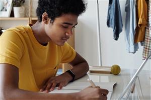 Teenage Boy Doing Homework