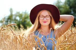 woman in a field